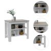 Cala Kitchen Island Antibacterial; Three Shelves; Four Legs -Light Gray / White