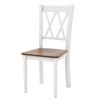 Set of 4 Wooden Farmhouse Kitchen Chairs with Rubber Wood Seat