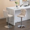 Swivel Velvet Barstools Adjusatble Seat Height from 25-33 Inch, Modern Upholstered Chrome base Bar Stools with Backs Comfortable Tufted for Home Pub a