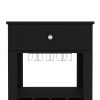 39" H black bar- coffee cart, Kitchen or living room cabinet storage, with 12 bottle racks, a central shelf with 1 Cup holders, 1 drawer ideal for sto