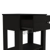 39" H black bar- coffee cart, Kitchen or living room cabinet storage, with 12 bottle racks, a central shelf with 1 Cup holders, 1 drawer ideal for sto