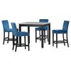 5-piece Counter Height Dining Table Set with One Faux Marble Dining Table and Four Upholstered-Seat Chairs, Table top: 40in.L x40in.W, for Kitchen and