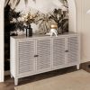 Accent Cabinet 4 Shutter Door Wooden Cabinet Sideboard Buffet Server Cabinet Storage Cabinet, for Living Room, Entryway, Hallway, Office, Kitchen and