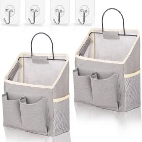 1pc Hanging Storage Bag, Wall Hanging Organiser Basket With Bathroom Pocket, Bedroom, Kitchen, Dormitory Dormitory, Essentials (Quantity: 1, Color: Gray)