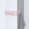 Hook Free Punching 6 Hook Corner Kitchen Bathroom Bedroom Dressing Room Wall Storage Hook Home Folding Coat Hook Without Perforation