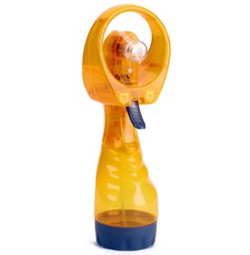 Water spray hand-held fan 2 AA batteries with ice and water fan students travel Creative Electric fan (Dimensions: 17*9cm, Color: Yellow)