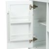 Kitchen Cart with Rubber wood Drop-Leaf Countertop ,Cabinet door internal storage racks,Kitchen Island on 5 Wheels with Storage Cabinet and 3 Drawers