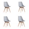 Mid Century Modern Dining Chairs, with Wood Legs, Armless Kitchen Chairs, Shell Lounge Plastic Side Chair with Soft Padded Kitchen, Dining Room, Livin