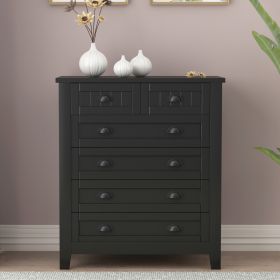 Drawer Dresser BAR CABINET side cabinet,buffet sideboard,buffet service counter, solid wood frame,plasticdoor panel,retro shell handle,applicable to d (Color: as Pic)