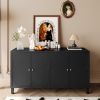 Accent Cabinet 4 Door Wooden Cabinet Sideboard Buffet Server Cabinet Storage Cabinet, for Living Room, Entryway, Hallway, Office, Kitchen and Dining R