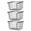 Oceanstar Stackable Metal Wire Storage Basket Set for Pantry, Countertop, Kitchen or Bathroom ‚Äì Black, Set of 3