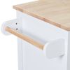 K&K Store Kitchen Cart with Rubber Wood Countertop , Kitchen Island has 8 Handle-Free Drawers Including a Flatware Organizer and 5 Wheels for Kitchen