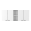 Austin 2 Piece Kitchen Set, Upper Wall Cabinet + Kitchen Island , White /Walnut