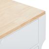 K&K Store Kitchen Cart with Rubber Wood Countertop , Kitchen Island has 8 Handle-Free Drawers Including a Flatware Organizer and 5 Wheels for Kitchen