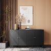 Accent Cabinet 4 Door Wooden Cabinet Sideboard Buffet Server Cabinet Storage Cabinet, for Living Room, Entryway, Hallway, Office, Kitchen and Dining R