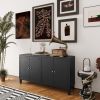 Accent Cabinet 4 Door Wooden Cabinet Sideboard Buffet Server Cabinet Storage Cabinet, for Living Room, Entryway, Hallway, Office, Kitchen and Dining R