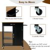 Mobile Kitchen Island Cart with Rubber Wood Top