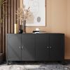 Accent Cabinet 4 Door Wooden Cabinet Sideboard Buffet Server Cabinet Storage Cabinet, for Living Room, Entryway, Hallway, Office, Kitchen and Dining R