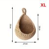 1pc Wall Hanging Basket, Bohemian Style Woven Basket, Creative Teardrop Shape Suitable For Vegetables And Fruits, Kitchen Storage Basket