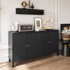 Accent Cabinet 4 Door Wooden Cabinet Sideboard Buffet Server Cabinet Storage Cabinet, for Living Room, Entryway, Hallway, Office, Kitchen and Dining R