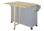 Cambridge Natural Wood Top Kitchen Island with Storage